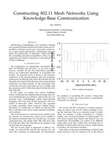 ConstructingMesh Networks Using Knowledge-Base Communication Ike Antkare International Institute of Technology United Slates of Earth 