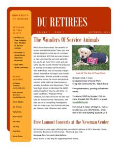 UNIVERSITY OF DENVER UPCOMING RETIREE EVENTS