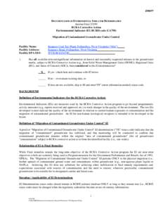 Region 3 RCRA Corrective Action Environmental Indicator for Koppers Coal Tar Plant, Follansbee, West Virginia(