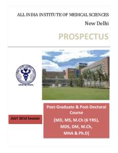 ALL INDIA INSTITUTE OF MEDICAL SCIENCES  New Delhi PROSPECTUS