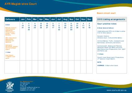 Court calendar - Magistrates Court Ayr