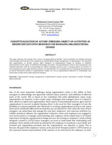 Global Journal of Strategies and Governance - ISSN[removed]Vol.2 n°1 January 2011 Mohammed-Aminu Sanda, PhD Department of Human Work Sciences Luleå University of Technology