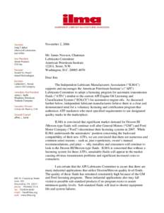 Microsoft Word - ILMA Letter to James Newson Re ATF Licensing _11 02 06_.doc