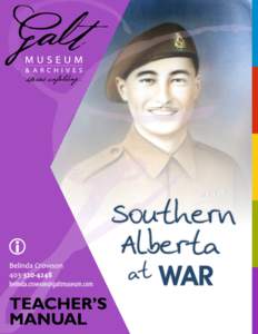    Southern Alberta At wAr Teacher’s Guide  Index