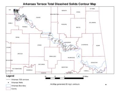 Arkansas Terrace Total Dissolved Solids Contour Map NOWATA CRAIG 0 48