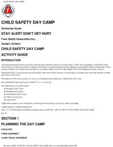 NASD: Child Safety Day Camp: Workshop Guide -- Stay Alert, Don't Get Hurt