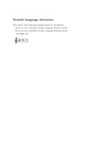 Texinfo language detection The texidoc of the following snippet should be 