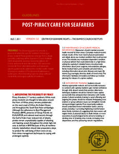 Post-Piracy Care for Seafarers | Page 1  GUIDELINES POST-PIRACY CARE FOR SEAFARERS AUG 1, 2011