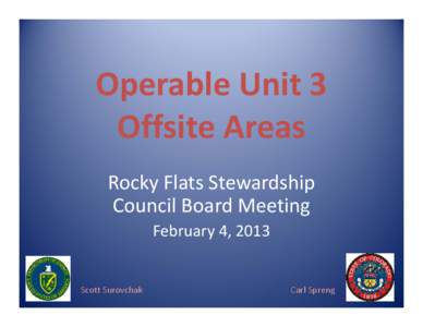 Operable Unit 3 – Offsite Areas