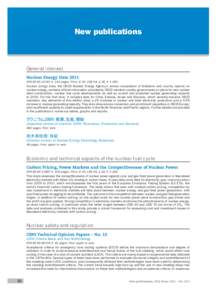 New publications  General interest Nuclear Energy Data[removed][removed]pages. Price: € 40, US$ 56, £ 36, ¥ 5 200.