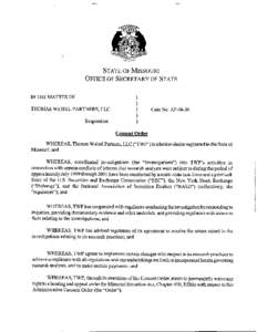 Thomas Weisel Partners LLC Consent Order - AP-06-38