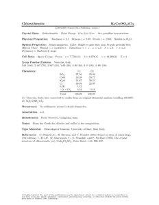 Chlorothionite  K2 Cu(SO4 )Cl2