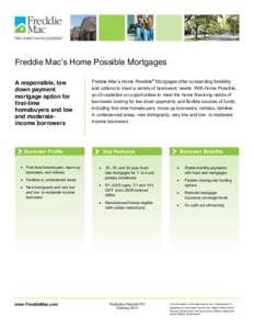 Freddie Mac’s Home Possible Mortgages
