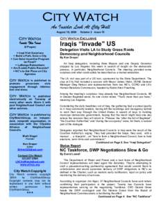 City Watch An Insider Look At City Hall August 10, 2004 City Watch Inside This Issue