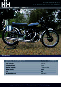 1948 Vincent Black Lightning  Lot Entry: 18 Specification