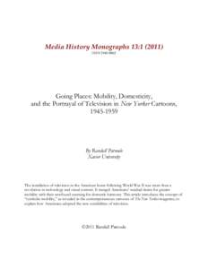 Media History Monographs 13:ISSNGoing Places: Mobility, Domesticity, and the Portrayal of Television in New Yorker Cartoons, 