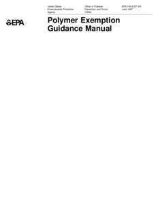 Polymer Exemption Guidance Manual