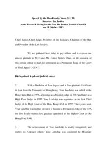 Judge / Court of Final Appeal / Patrick Chan / High Court / Andrew Li / Law / Hong Kong / Hong Kong law