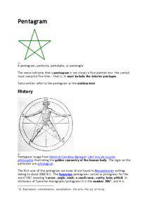 Pentagram  A pentagram, pentacle, pentalpha, or pentangle