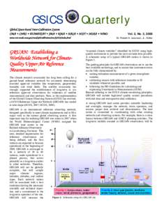 GSICS  Quarterly Global Space-based Inter-Calibration System CMA • CNES • EUMETSAT • JMA • KMA • NASA • NIST • NOAA • WMO