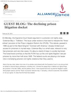 GUEST BLOG: The declining prison litigation docket | Alliance for Justice