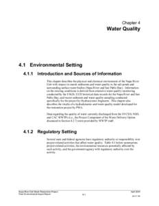 Chapter 4  Water Quality 4.1 Environmental Setting[removed]Introduction and Sources of Information