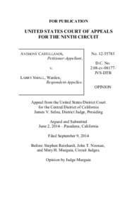 FOR PUBLICATION  UNITED STATES COURT OF APPEALS FOR THE NINTH CIRCUIT  ANTHONY CASTELLANOS,