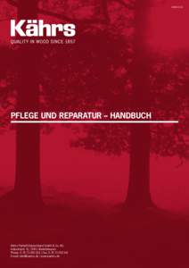 [removed]DE  Pflege und Reparatur von Kährs Parkett     1 Pflege und Reparatur – Handbuch