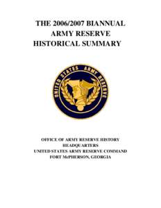 Office of the Chief /  Army Reserve / United States Army Reserve / United States Army / Fort McPherson