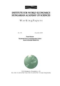INSTITUTE FOR WORLD ECONOMICS HUNGARIAN ACADEMY OF SCIENCES WorkingPapers No. 193