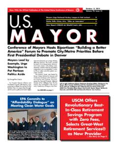 Since 1933, the Official Publication of The United States Conference of Mayors  October 15, 2012 Volume 79, Issue 14  U.S.