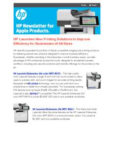 HP Newsletter for Apple Products