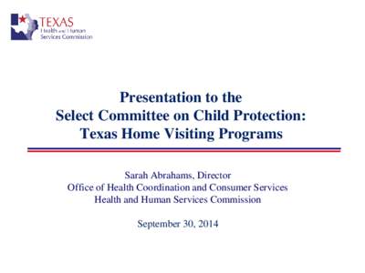 Presentation to House Committee on Public Health