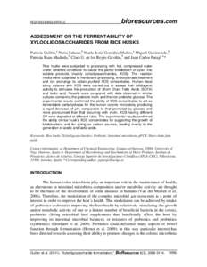 PEER-REVIEWED ARTICLE  bioresources.com ASSESSMENT ON THE FERMENTABILITY OF XYLOOLIGOSACCHARIDES FROM RICE HUSKS