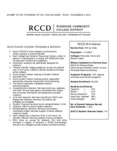 Higher education in the United States / Veteran / United States / Riverside Community College District / War / National Coalition for Homeless Veterans / United States Department of Veterans Affairs / California Community Colleges System / Education in the United States / G.I. Bill