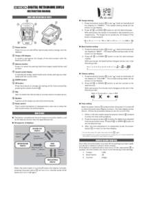 DIGITAL METRONOME DM50 INSTRUCTION MANUAL NAME AND OPERATION OF PARTS ● Tempo setting to set “ ” mark at the bottom of 1. Press the selector button