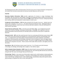   The	
  following	
  document	
  offers	
  a	
  brief	
  description	
  of	
  the	
  four-­‐year	
  course	
  of	
  study	
  at	
  Rochester	
  encompassed	
  in	
   the	
  Double	
  Helix	
  Cur