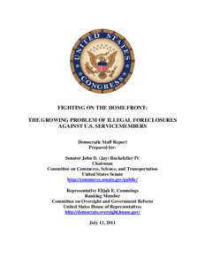 BACKGROUND ON ILLEGAL FORECLOSURES AGAINST SERVICEMEMBERS