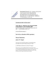 Statistics / Science / Life expectancy / Life table / Force of mortality / Expectancy theory / Integral / Actuarial science / Demography / Population