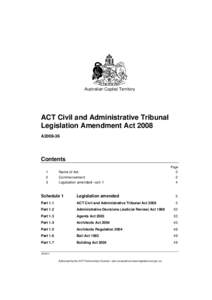 Australian Capital Territory  ACT Civil and Administrative Tribunal Legislation Amendment Act 2008 A2008-36