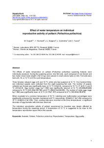 Effect of  water temperature and GnRHa injection or microspheres on spawning performances of pollack