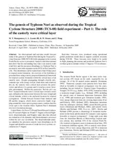 Atmospheric dynamics / Tropical cyclogenesis / Tropical wave / Tropical cyclone / African easterly jet / Cyclogenesis / Typhoon / Cyclone / Meteorology / Atmospheric sciences / Vortices