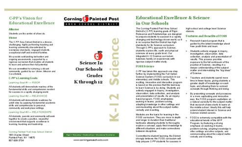 C-PP’s Vision for Educational Excellence Educational Excellence & Science in Our Schools