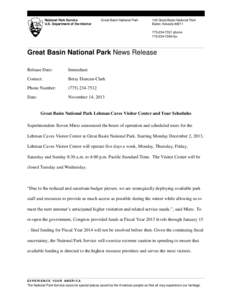 National Park Service U.S. Department of the Interior Great Basin National Park  100 Great Basin National Park