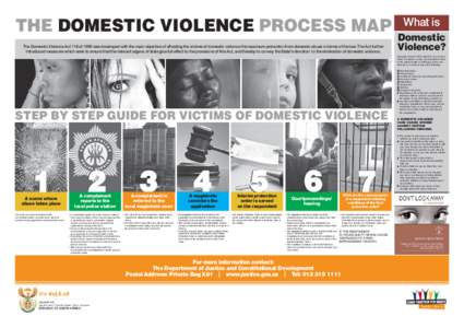 THE DOMESTIC VIOLENCE PROCESS MAP The Domestic Violence Act 116 of 1998 was developed with the main objective of affording the victims of domestic violence the maximum protection from domestic abuse in terms of the law. 