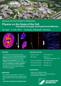 Bayreuth Summer School on Biophysics  Physics on the Scale of the Cell Theoretical Concepts and Experimental Methods x3 ≈1+