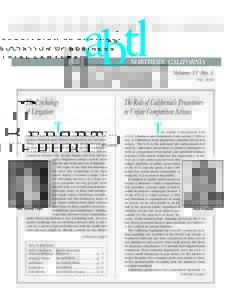 Volume 13 No. 1 FALL 2003 The Role of California’s Prosecutors in Unfair Competition Actions