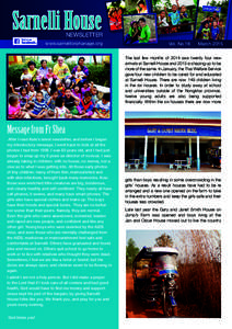 Sarnelli House  NEWSLETTER www.sarnelliorphanage.org