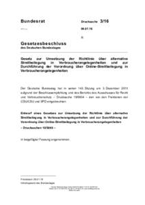 Bundesrat  Drucksache BRFuss