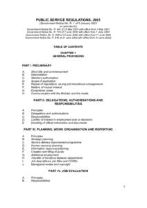 PUBLIC SERVICE REGULATIONS, 1999 (Posted 1 July 2002)